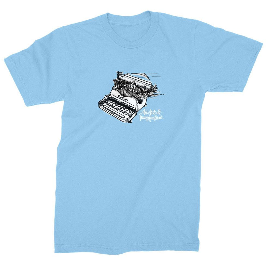 Strangelove Skateboards Typewriter (Electric Blue) T-Shirt